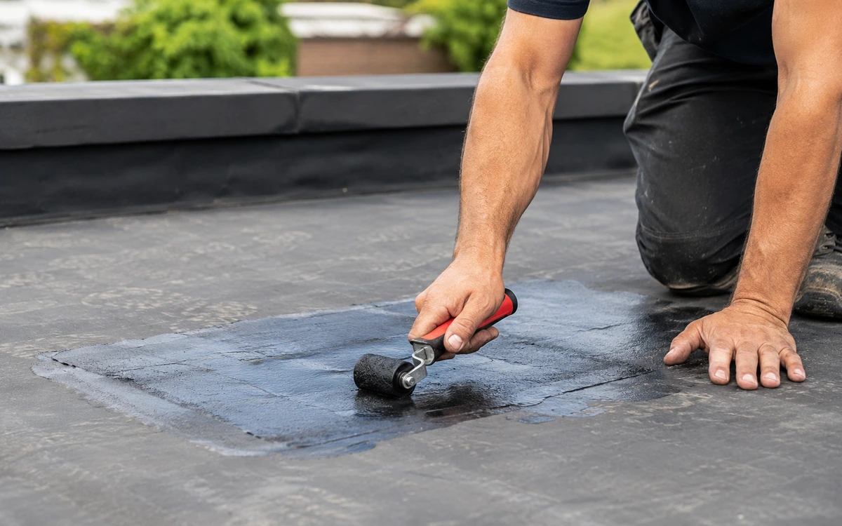 Flat rubber roof repair contractor